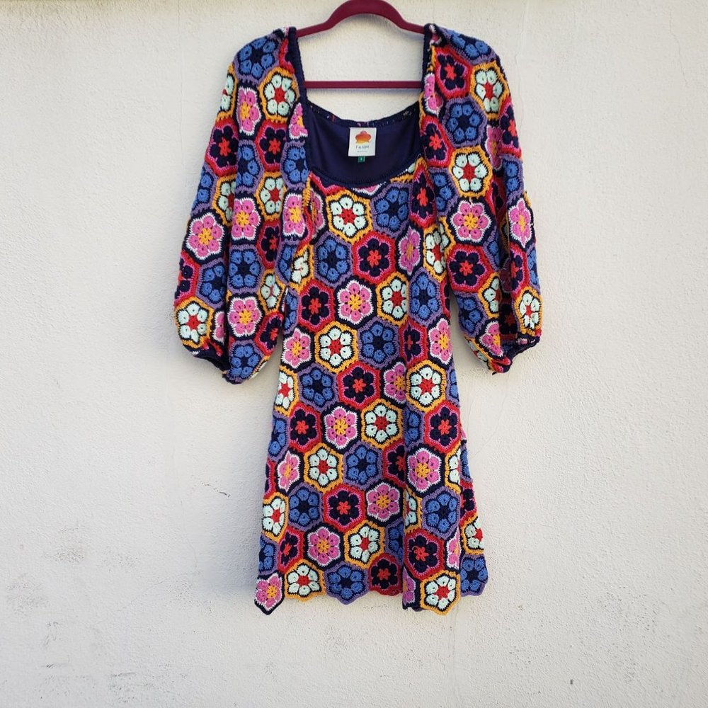 FARM RIO Flower Crochet Mini Dress - Picture 4 of 10